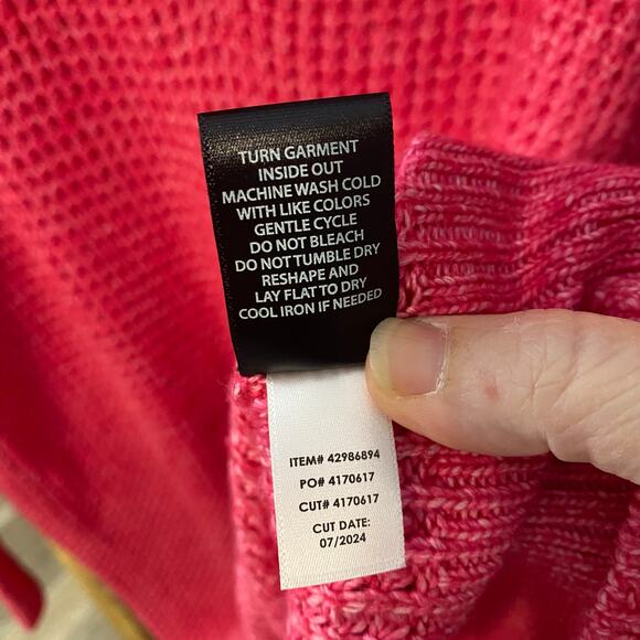 Torrid NWT 3X Virtual Pink Waffle Knit Drop Shoulder V-Neck Pullover Sweater - Picture 6 of 6